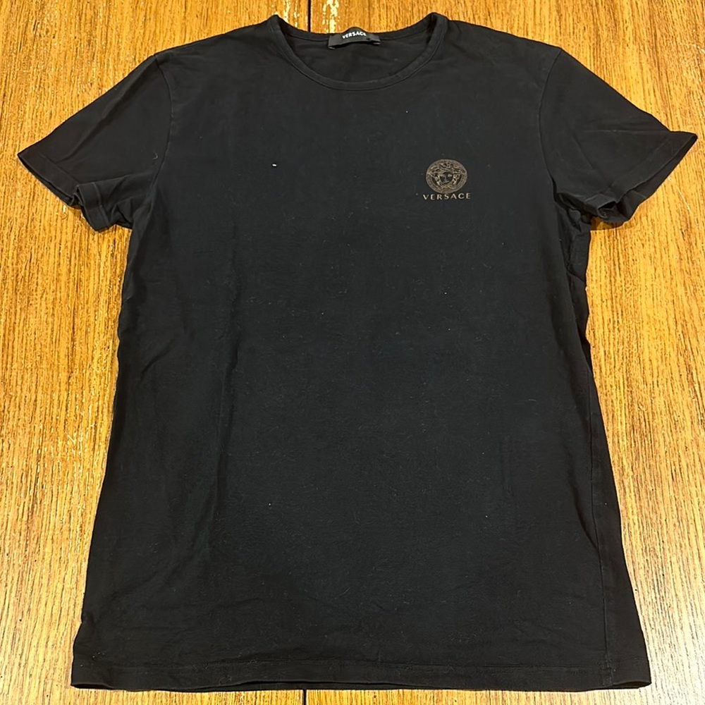 VERSACE Men’s Black Logo Shirt Size 4